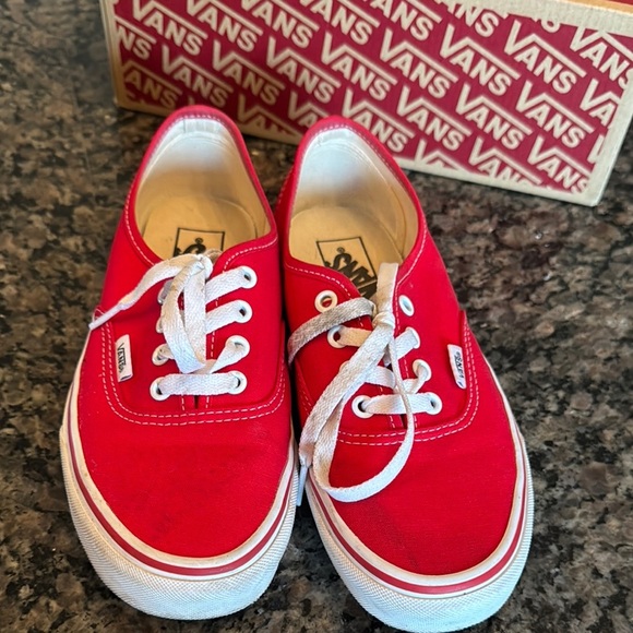 Vans Red Canvas Sneakers EUC M6 W7.5 - Picture 4 of 10